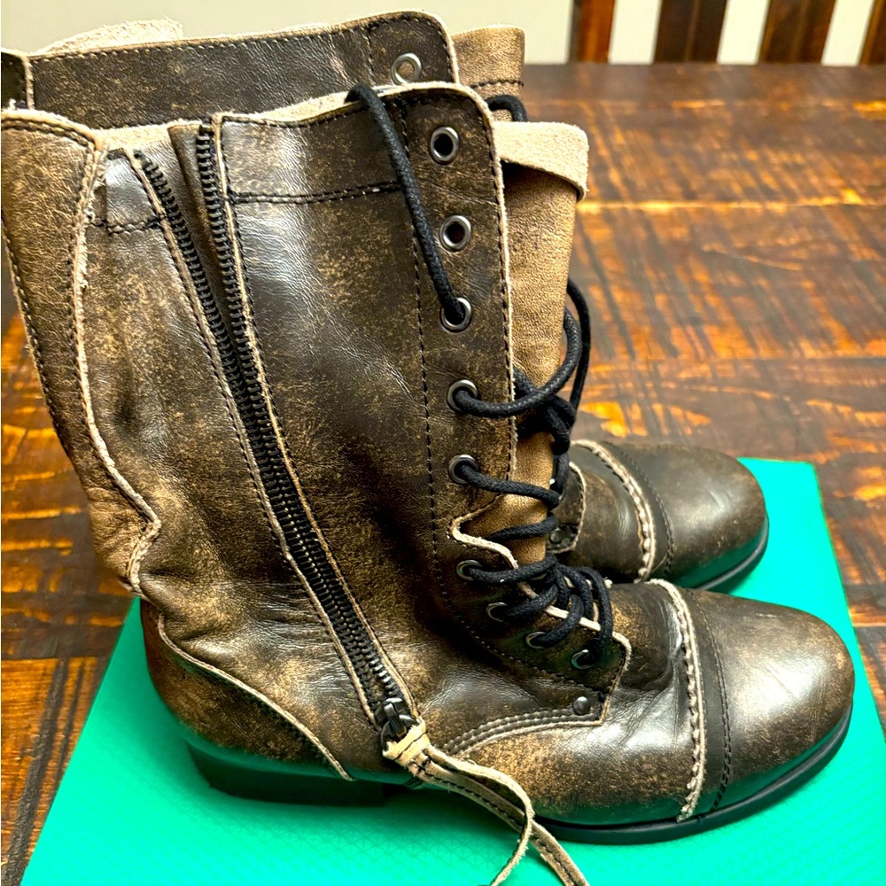 ALDO- Vintage Brown Lace-Up Boots